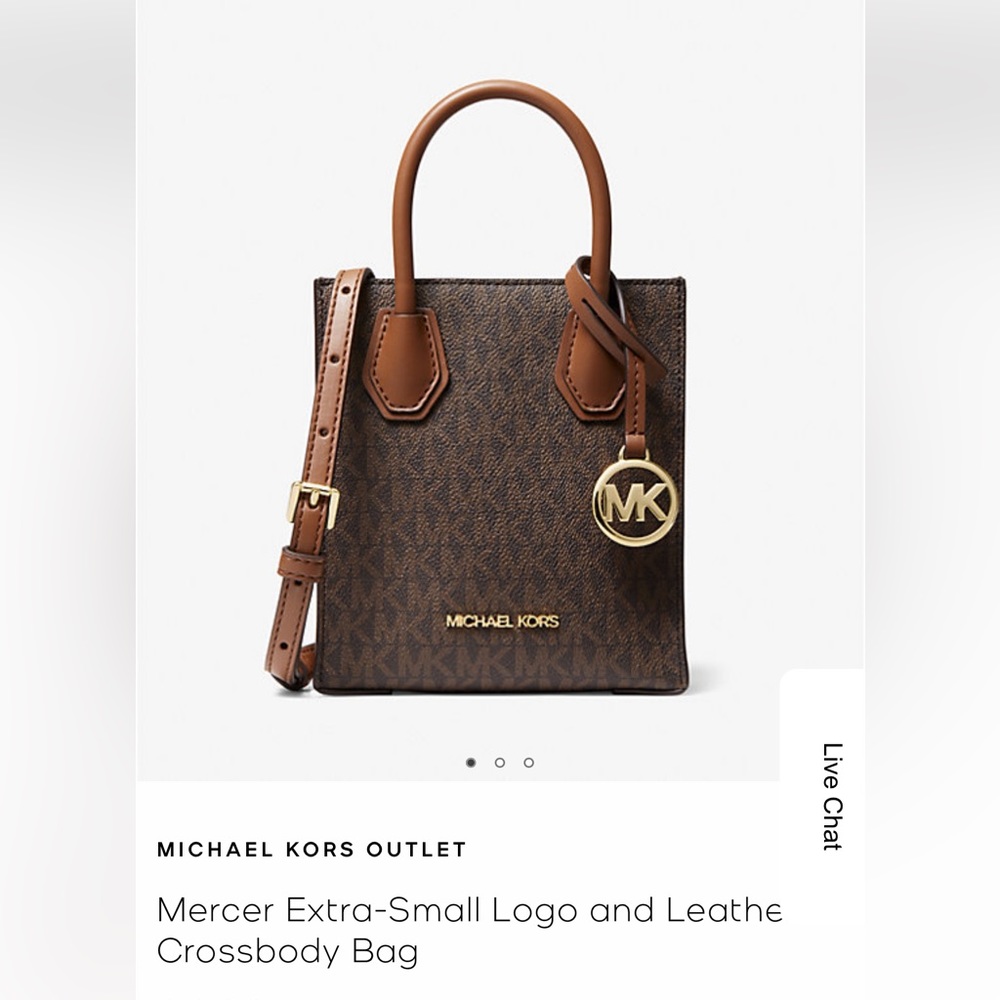 Michael Kors Mercer Extra-Small Logo and Leather Crossbody Bag